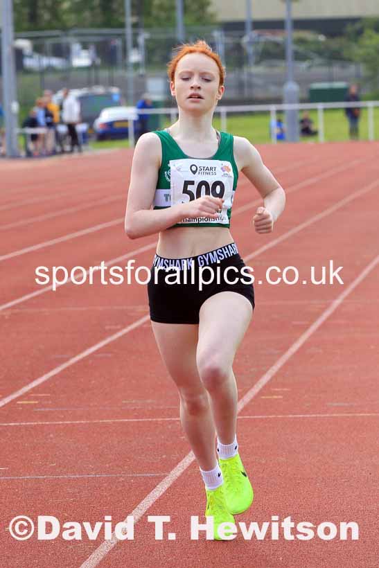 Womens Under-17s 1500 metres, 2023 North Eastern Track and Field Champs., Middlesbrough Sports Village, Middlesbrough. Photo: David T. Hewitson/Sports for All Pics